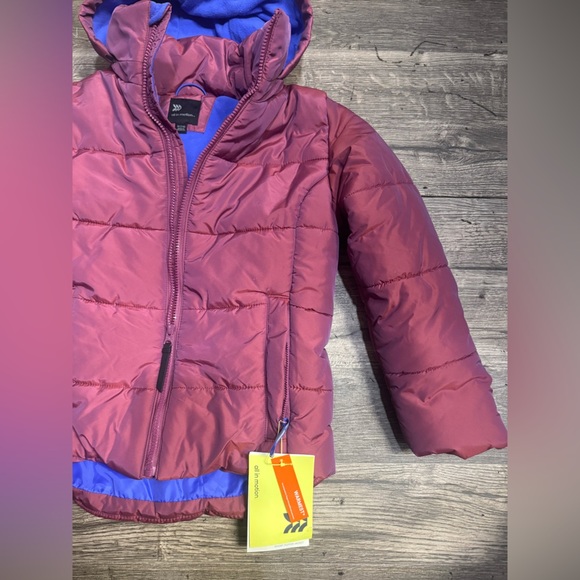 All in Motion Kids' Pink and Blue Puffer Jacket - Picture 6 of 8